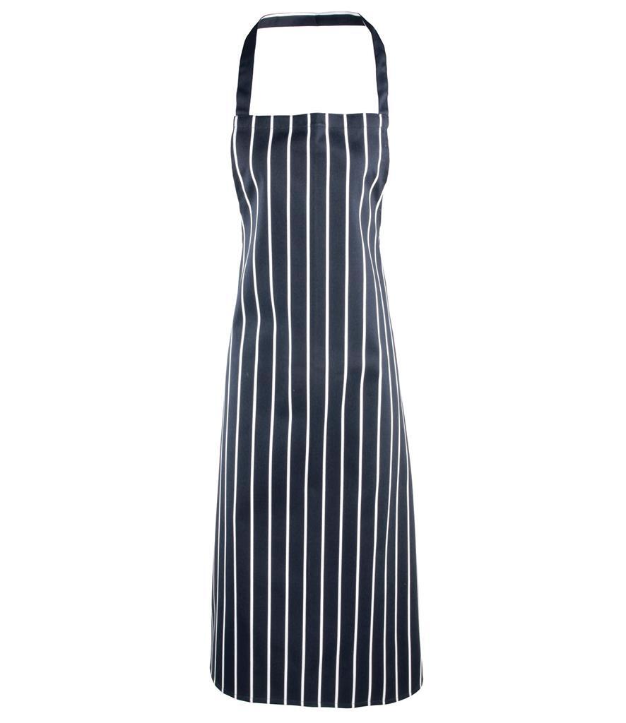 Schort met gekleurde strepen navy/white