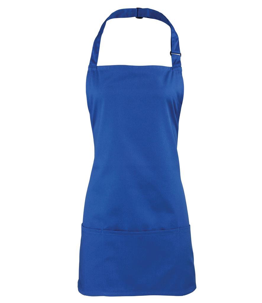 Schort zowel professioneel als thuisgebruik royal blauw te bedrukken met logo