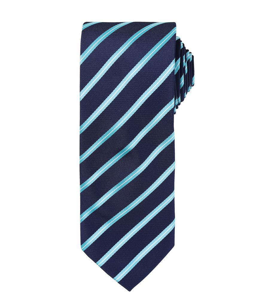 Sportieve stropdassen navy/turquoise blue