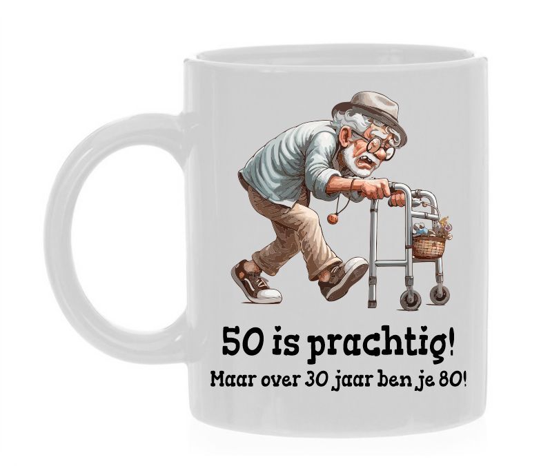 Vrolijke Verjaardagsmok: 50 is Prachtig! Mok voor man die 50 jaar wordt
