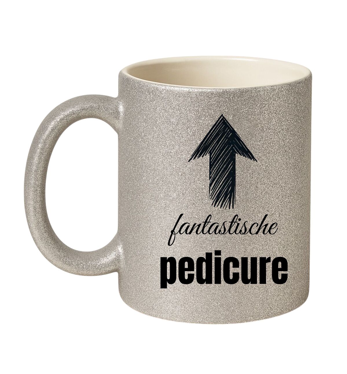 Beker met glitters zilver voor een fantastische pedicure
