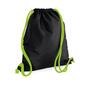 Gym tasje black/lime green Gymtassen bedrukken