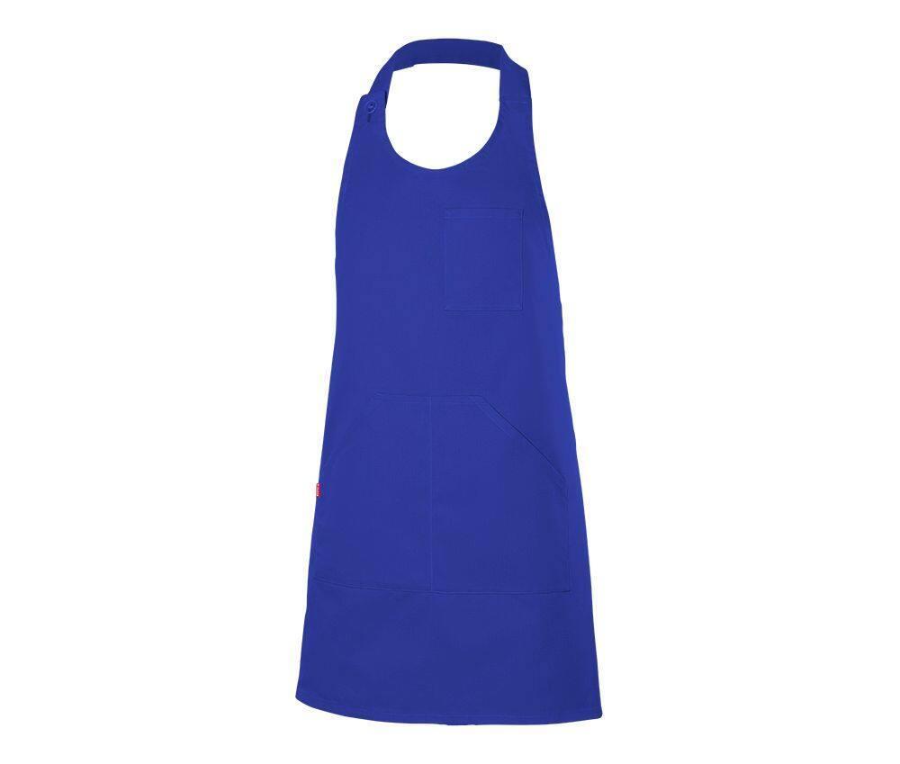 Korte Geknoopte Schort royal blauw  te personaliseren bedrukken