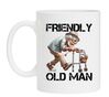 Mok friendly old man Vier het pensioen met een glimlach!