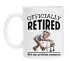Mok voor een man die met pensioen gaat! mok officially retired not my problem anymore
