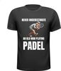 Shirtje  Never underestimate an Old Man playing padel met bejaarde