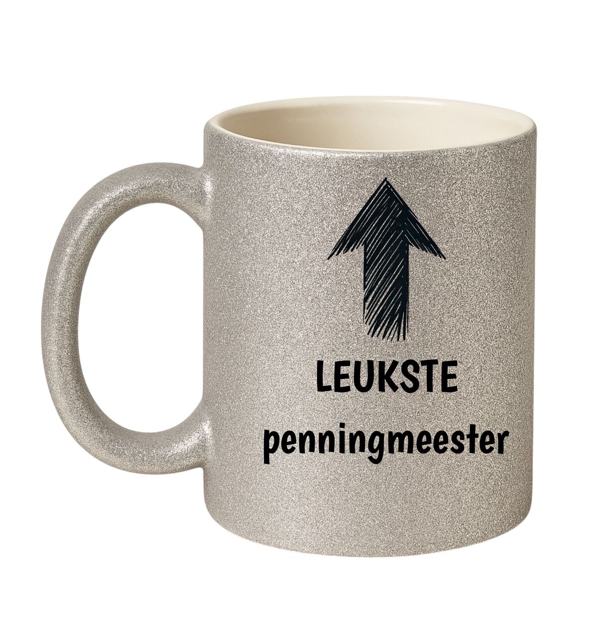 Glitter zilveren Mok voor de leukste penningmeester
