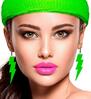80s oorbellen bliksem neon groen