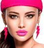 80s oorbellen bliksem neon roze