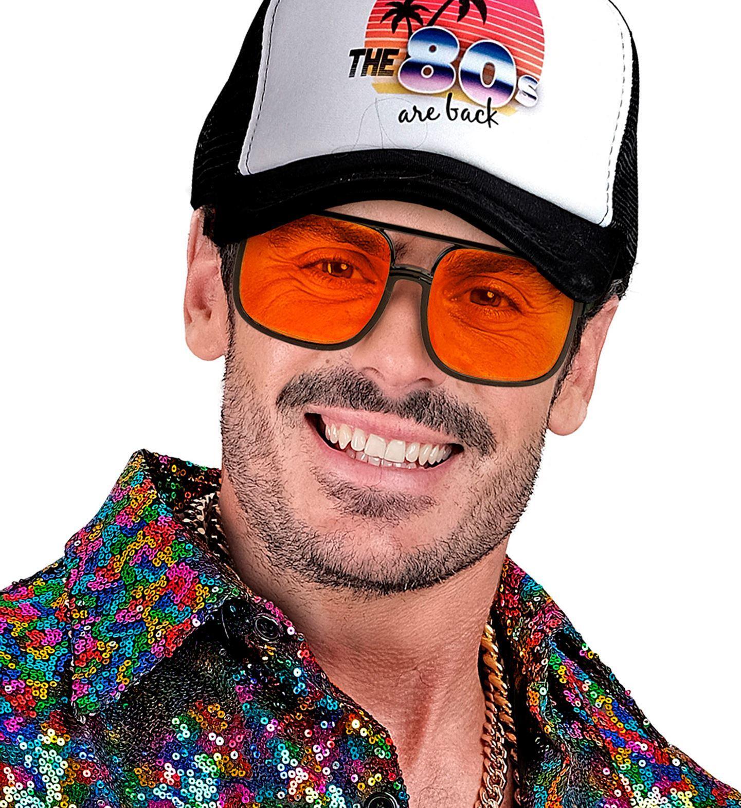 90's bril hip hop met oranje glas