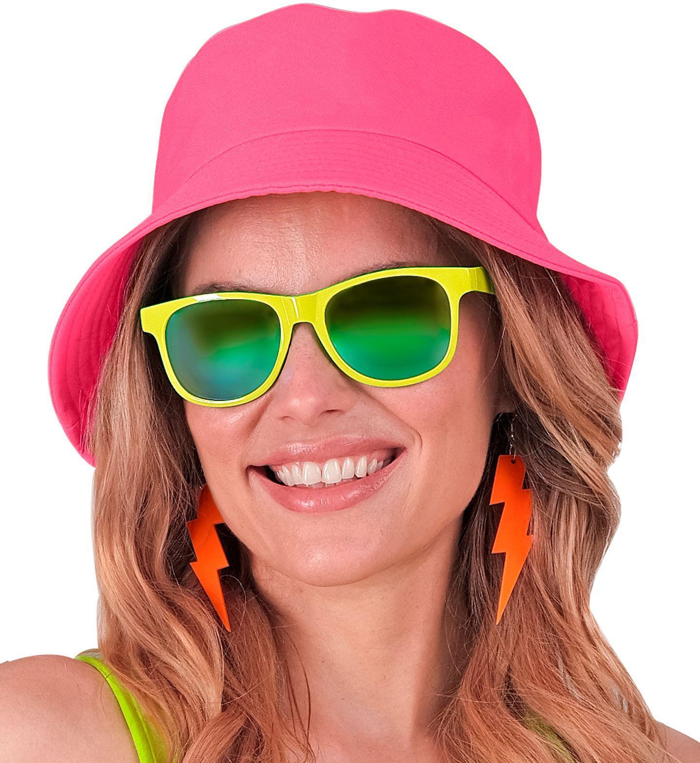 Bucket hat neon  roze voor op een knallende zomerfestival