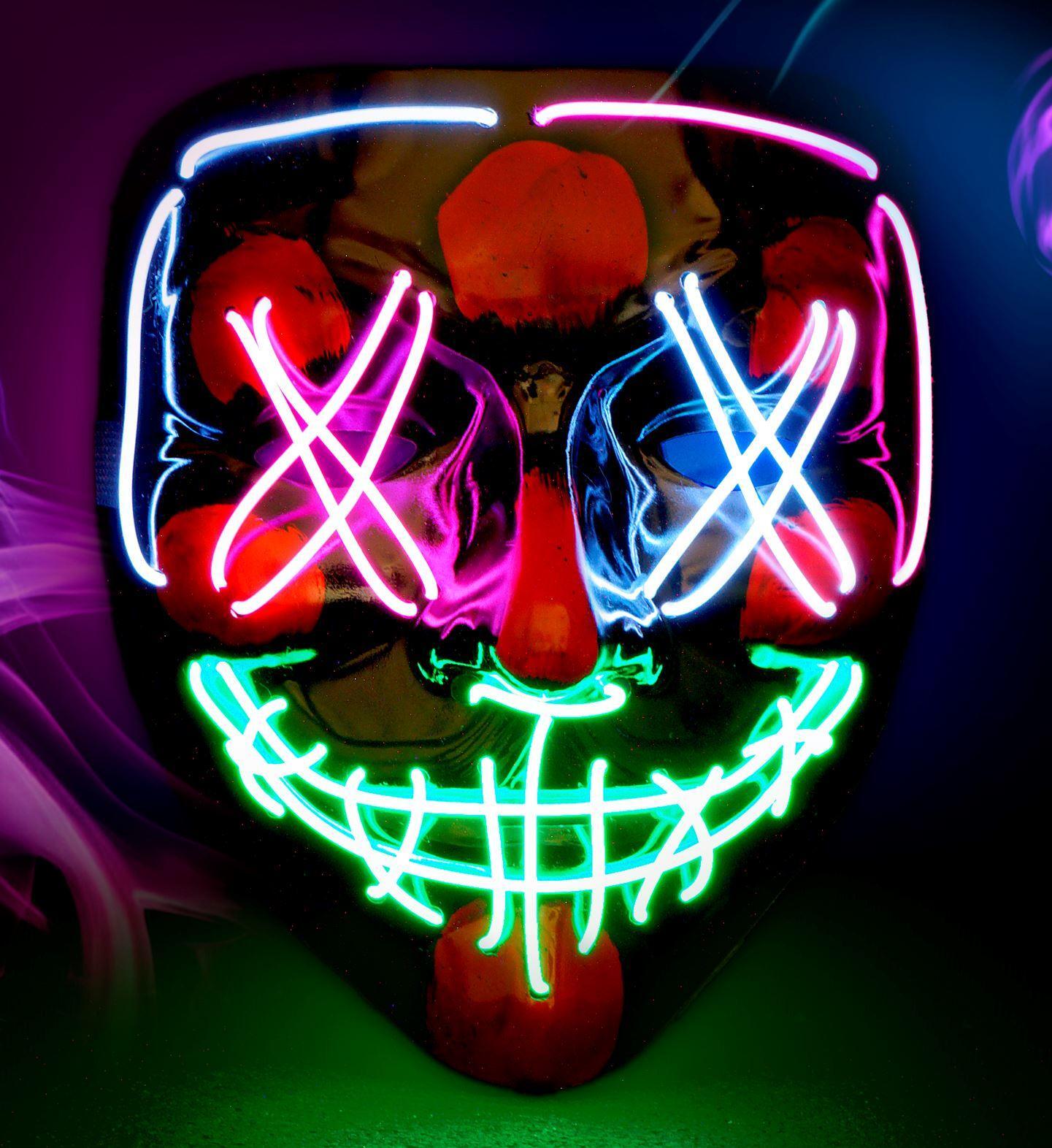 Eng masker met gekleurd licht