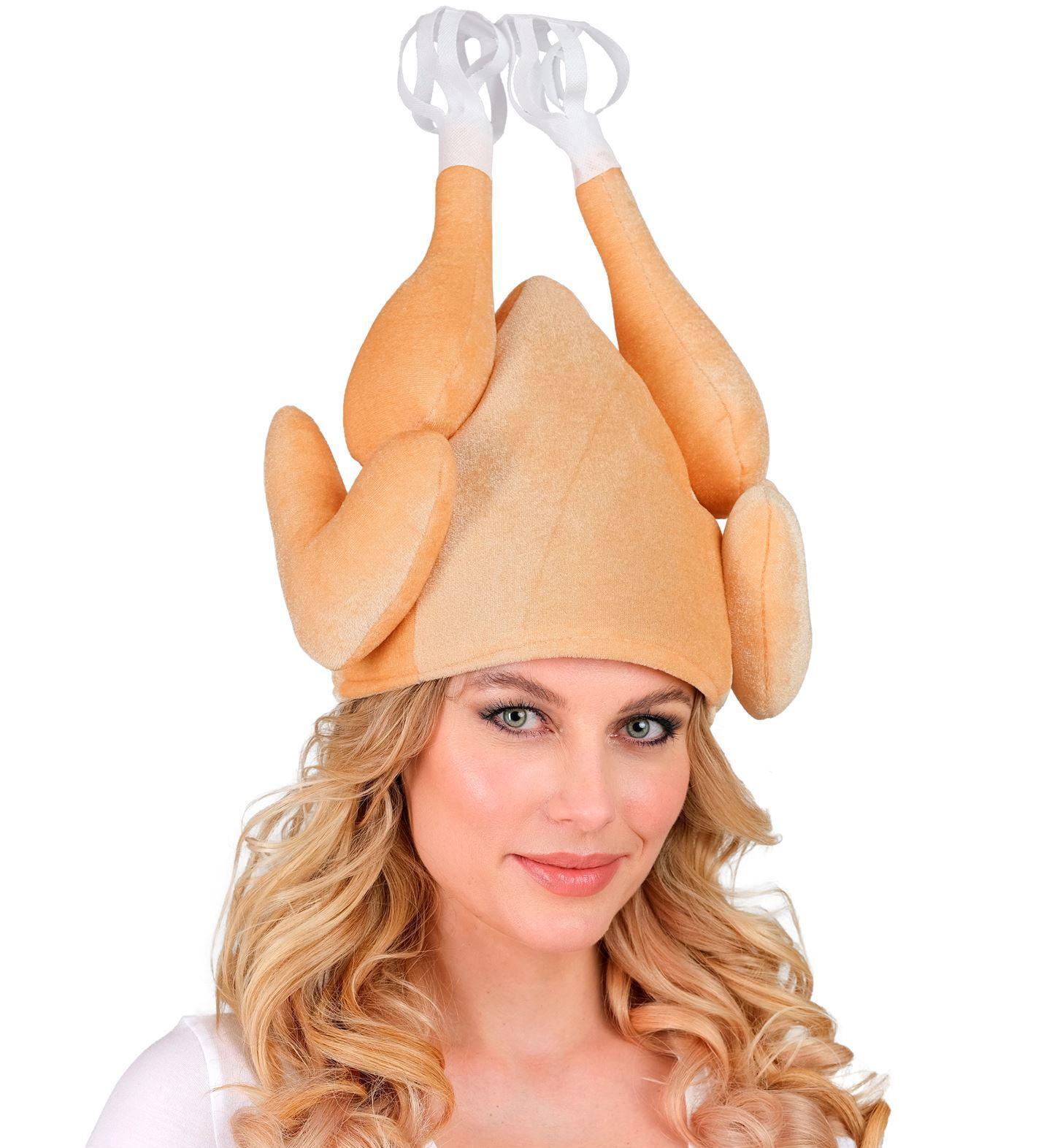 Gebraden kip muts hilarisch en origineel Verkleed accessoire