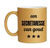 foto 1 Gouden glitter mok met de tekst voor de een secretaresse van goud een sprankelend bedankje voor de onmisbare kracht
