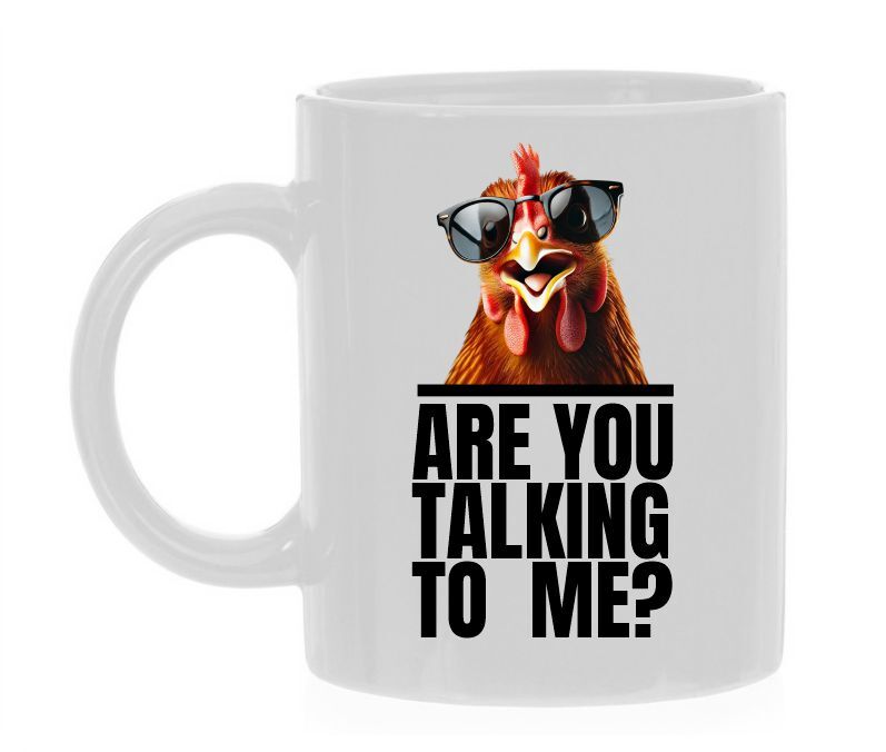 Grappig koffiemok grappige kip are you talking to me?