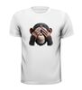 foto 13 Grappig Uniek T-shirt chimpansee die zijn handen voor zijn ogen houd