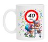 Grappige verjaardags Mok voor een dame die de leeftijd van 40 jaar bereikt met rollator en een knipoog