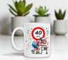 foto 3 Grappige verjaardags Mok voor een dame die de leeftijd van 40 jaar bereikt met rollator en een knipoog