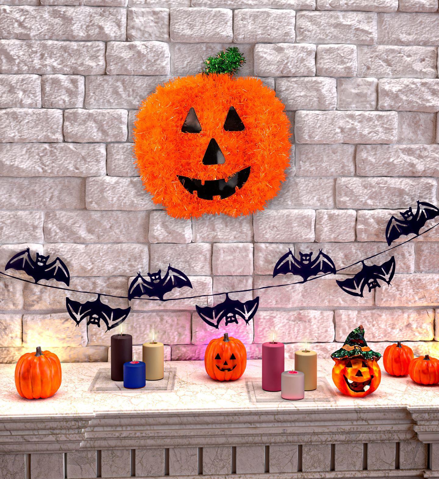 Halloween pompoen decoratie 26 x 28 cm - de perfecte eyecatcher voor een spookachtig sfeertje