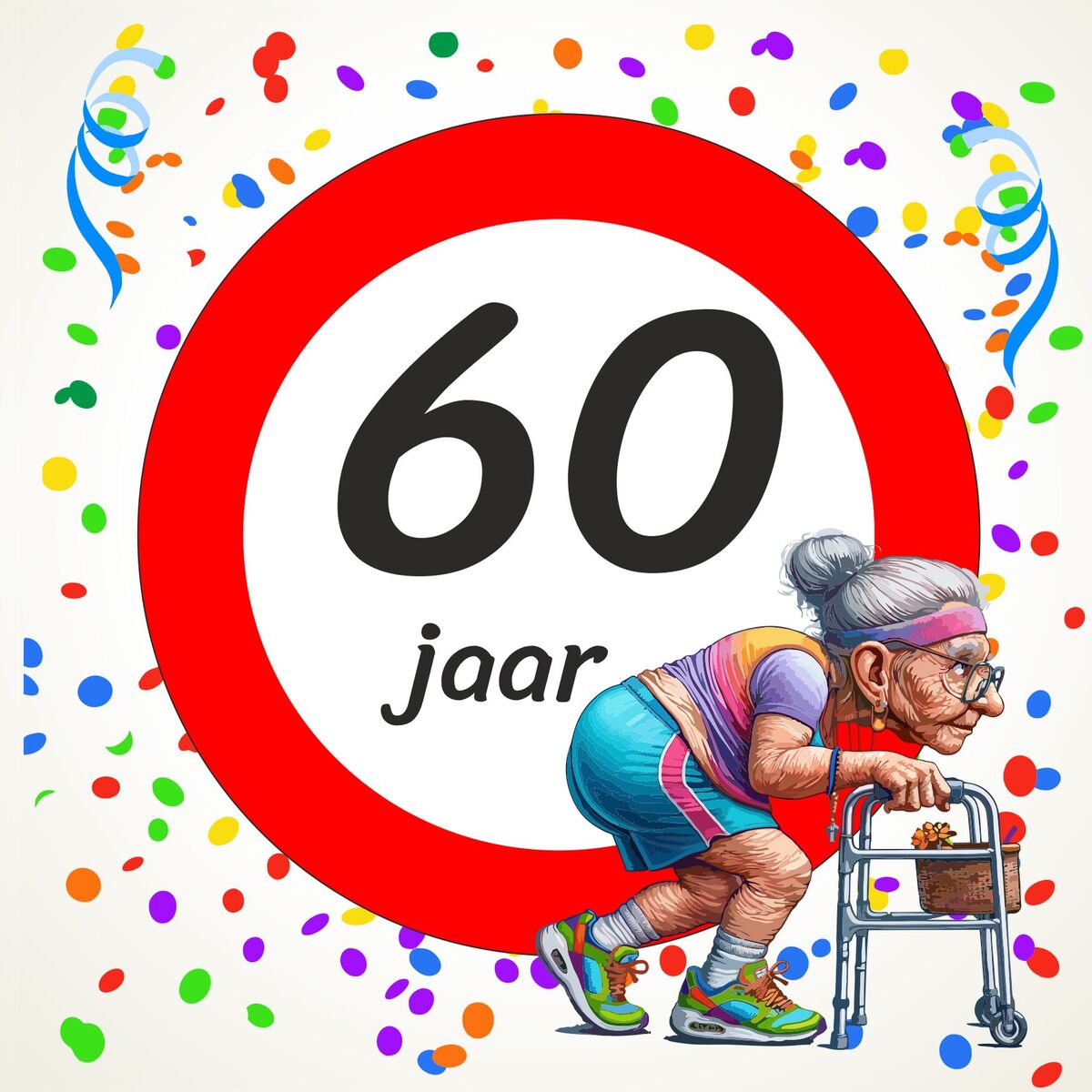 Het grappige cadeau tegeltje voor de vrouw die haar 60ste Verjaardag Viert humoristisch tegeltje