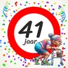 Humoristisch tegeltje 15x15 cm verjaardagscadeau 41 Jaar dame met grappige oma en rollator
