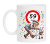 Humoristische 59 Jaar mok cadeau voor mannen grappige opa met rollator afbeelding