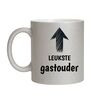 foto 1 Mok glitter zilver met  de tekst leukste gastouder een stralend cadeau voor de beste gastouder