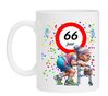Mok met full colour opdruk 66 Jaar humoristisch design met oma en rollator