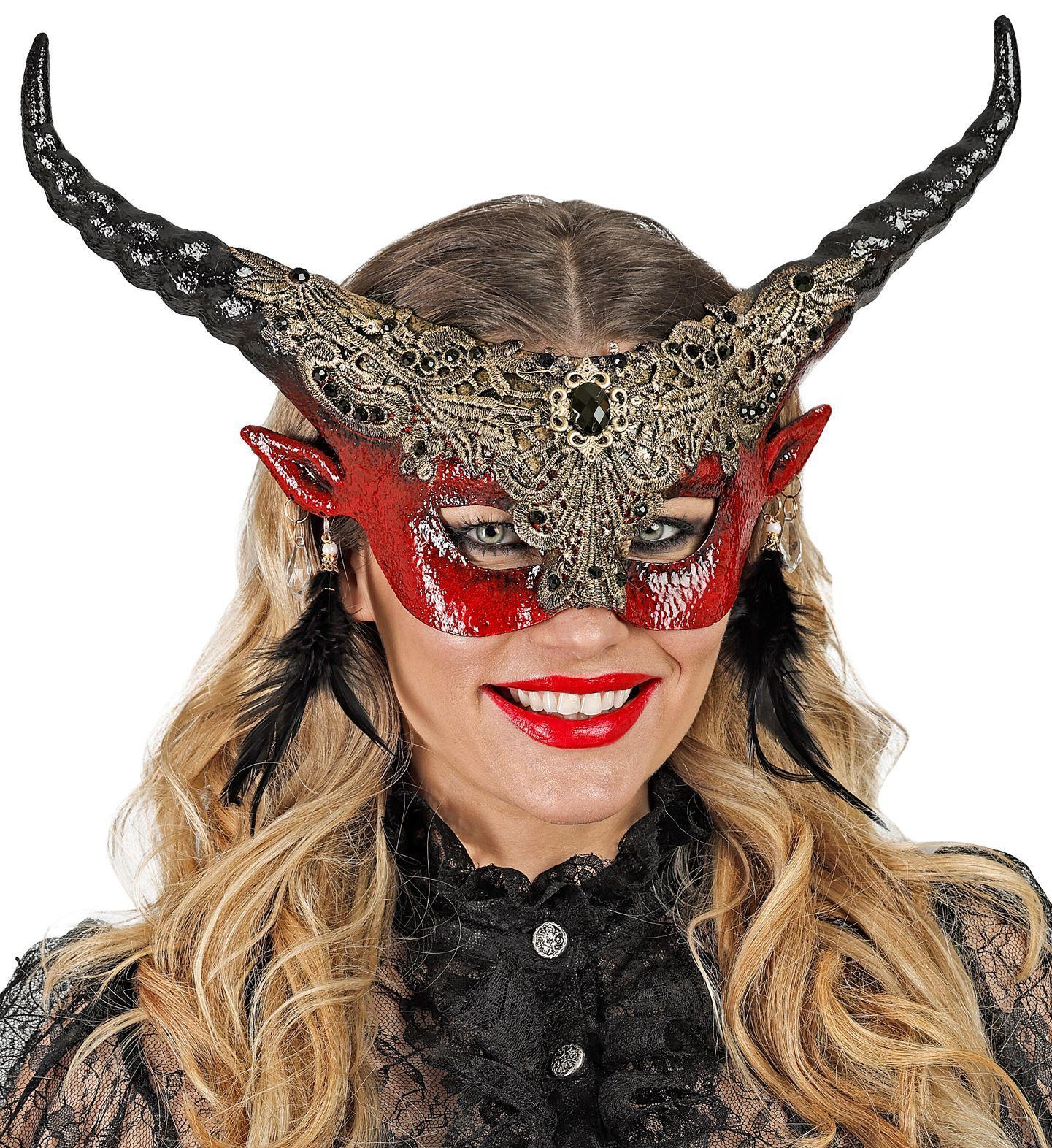 Oogmasker theater duivel rood