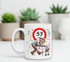 foto 2 Originele full colour bedrukte beker  53 jaar met lollige opdruk van rollator en oude opa