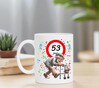 foto 3 Originele full colour bedrukte beker  53 jaar met lollige opdruk van rollator en oude opa