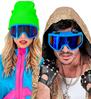 foto 5 Ski-bril 80's blauw