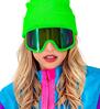 Ski-bril 80s neon groen voor de apres ski