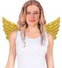 Stoffen vleugels goudkleurig  57 x 26 cm  verkleed accessoire voor echte engel