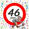 Tegeltje 15x15 cm  grappig cadeau voor 46 jaar afbeelding opa met rollator  een tegel met een knipoog