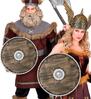 foto 4 Viking schild rond 40 cm met handvat authentiek accessoire voor Cosplay en viking themafeesten