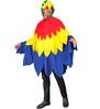Vrolijke papegaai poncho voor volwassenen perfect voor themafeesten en carnaval