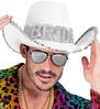 foto 2 Witte Cowboyhoed met het woord bride in nep parel letters must have voor het vrijgezellenfeest van de Bruid