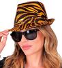 Fedora hoed met pailletten stoere tijgerprint party accessoire