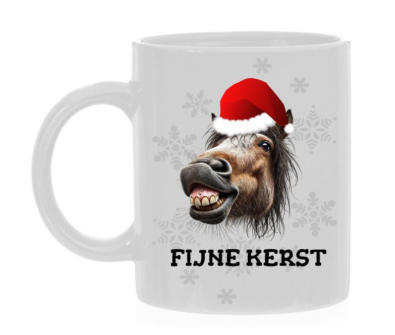 fijne kerst mok paard grappig kerst mok met paarden print