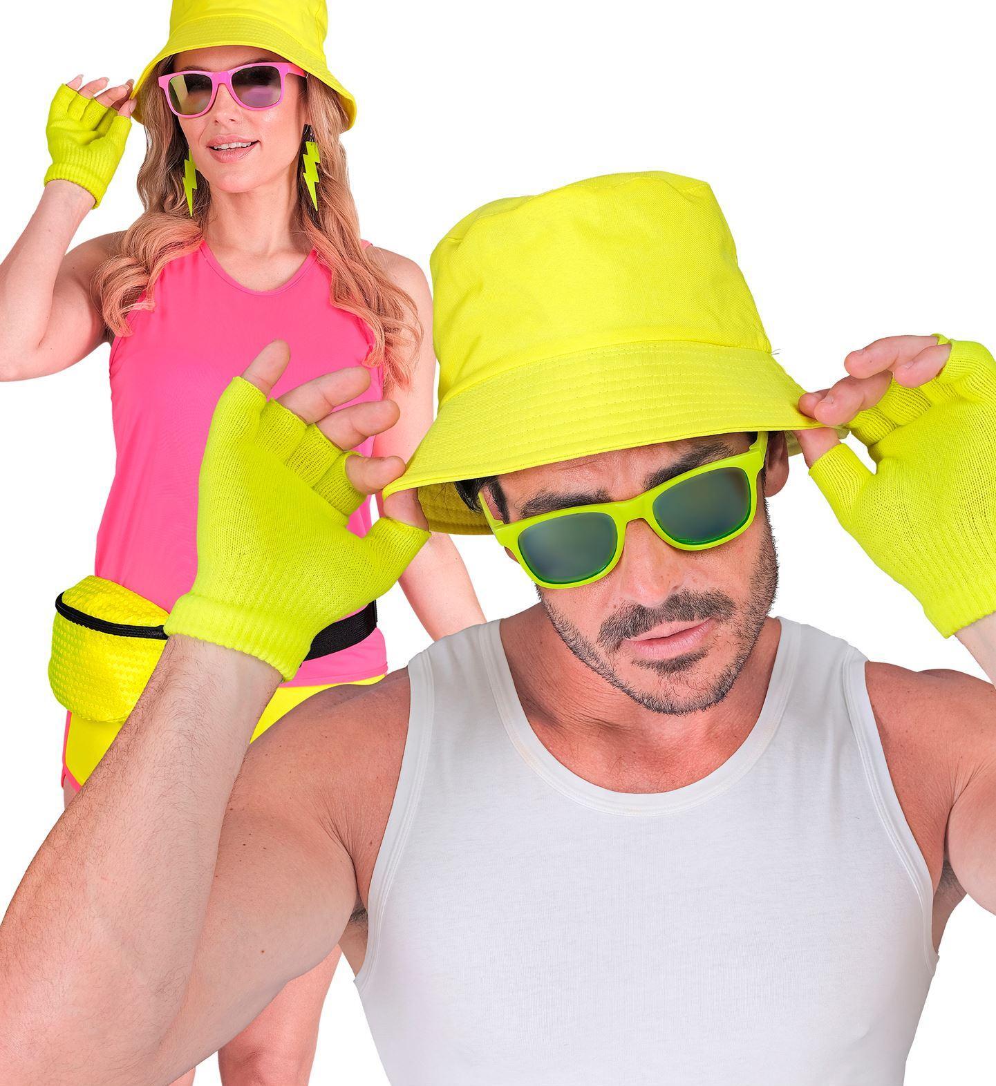 Geef je outfit een opvallende boost met onze neon gele vingerloze handschoenen