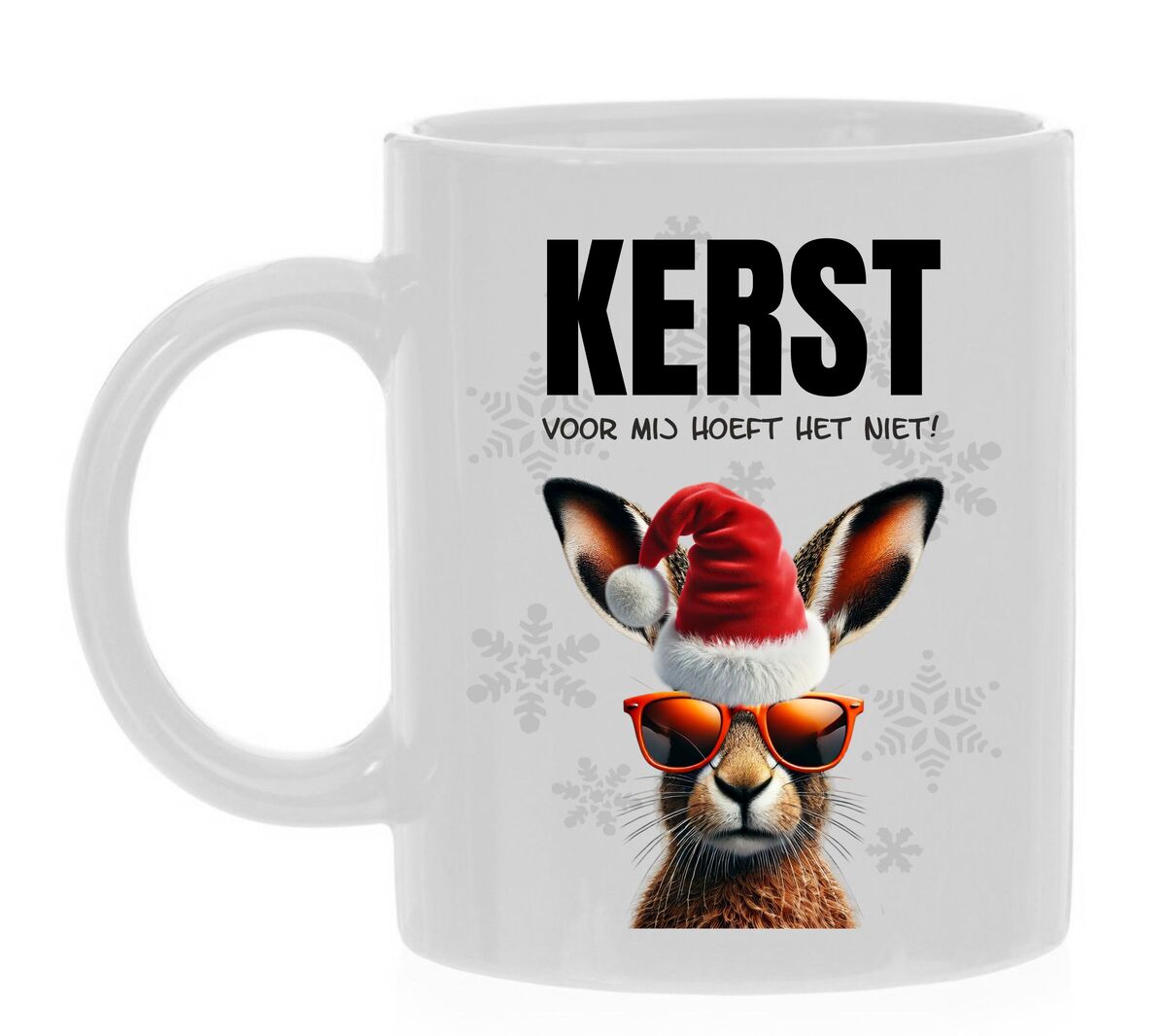 Grappig kerst mok met opdruk haas Kerst voor mij hoeft het niet!