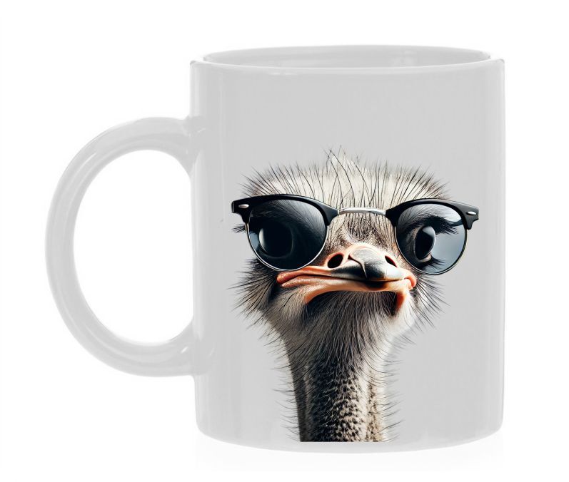 Grappige struisvogel koffiemok