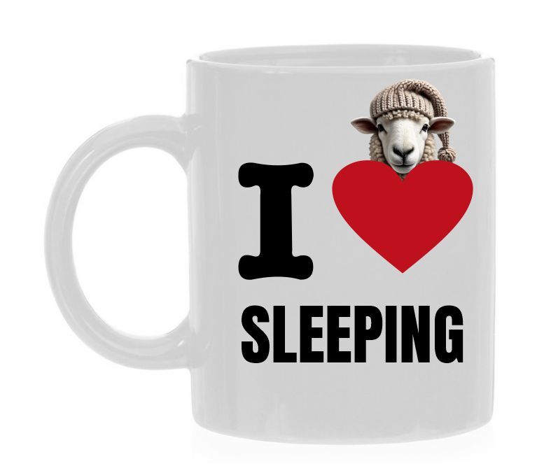 i love sleeping mok met schapen print