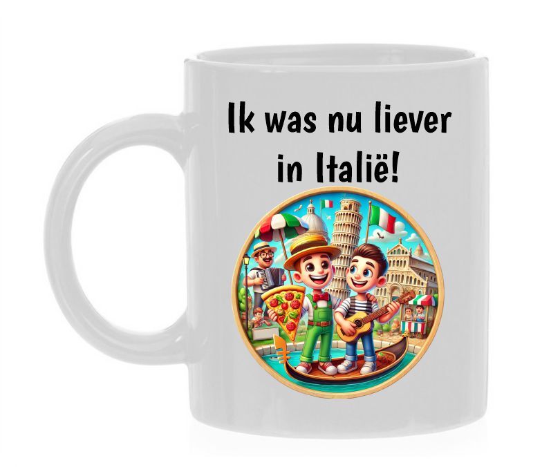 ik was nu liever in Italië koffiemok 