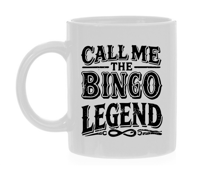 Koffiemok Call Me the Bingo Legend leuk prijsje voor de bingo