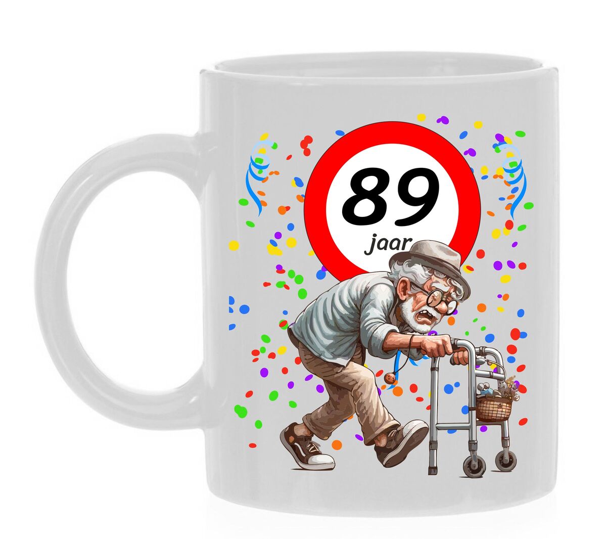 Koffiemok voor een 89 jarige. Het perfecte verjaardagsgeschenk voor de jarige job