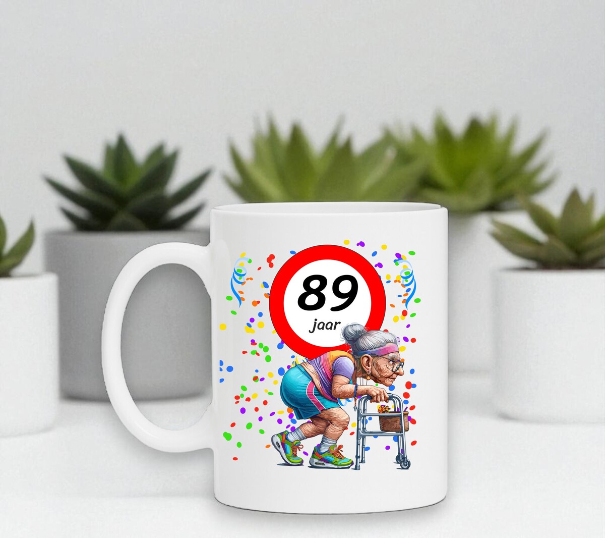 Koffiemok voor een 89 jarige vrouw. Het perfecte verjaard...