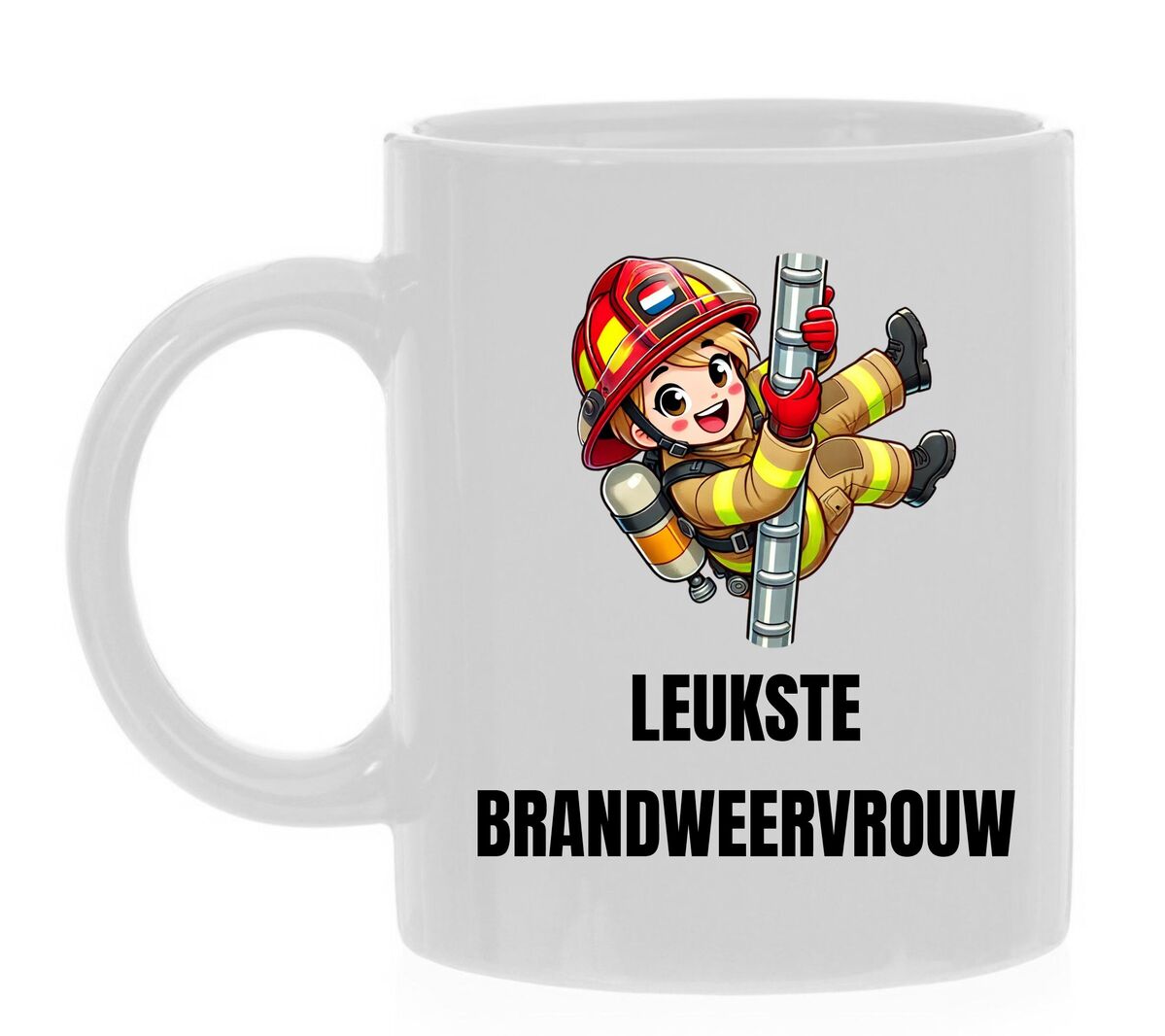Mok voor de leukste brandweervrouw. Leuk kado!