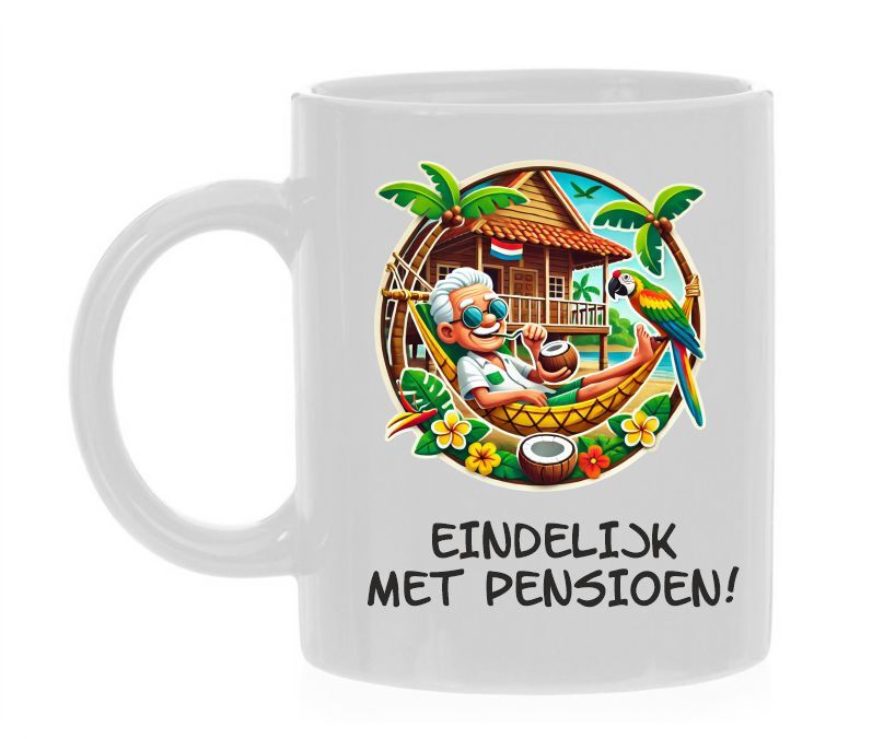 Mok voor een man die eindelijk met pensioen mag.